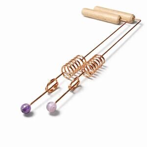 2 Amethyst Copper Dowsing Rods with Crystals – Spiritual Divining Rods – Auramet